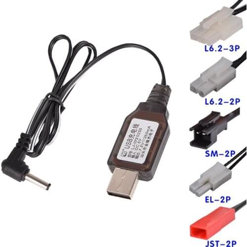 7.2V Charger Ni-Cd/Ni-Mh protected IC RC toys car ship Robot Spare Battery Charger Parts EL-2P/JST-2P/L6.2-2P/DC3.5/SM-2P