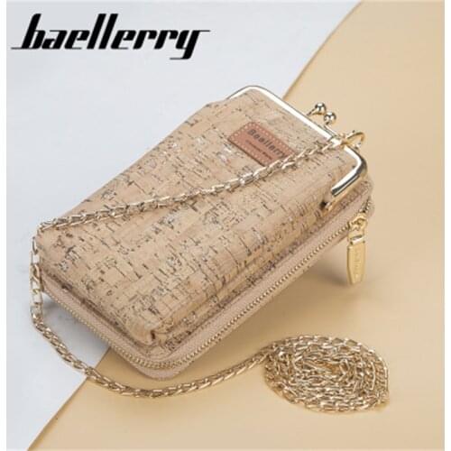 Baellerry Cork Material Ladies Long Wallet Large Capacity Fashion Mobile Phone Bag Shoulder Messenger Bag Wholesale Women