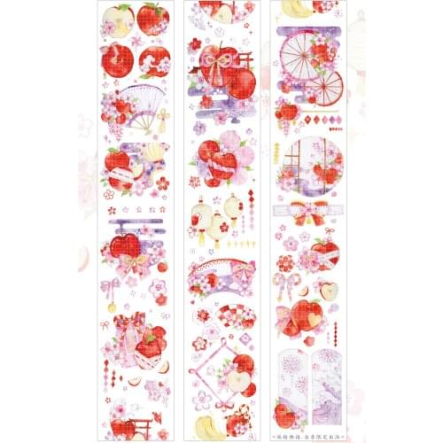 1 Loop Cute Washi Apple Story Pet Season 100cm Tape Stationery Kawaii Stickers