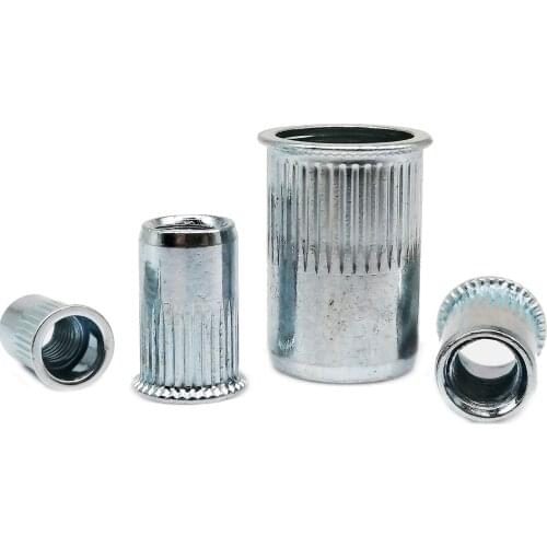 10/20x Carbon Steel Small Flat Head Metric Thread Blind Blinding Rivet Nut Insert Rivnut Nutsert For M3 M4 M5 M6 M8 Bolt Screw A