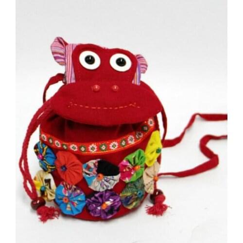 10pcs/lot! National Wind Animal Monkey Wallets Women Retro Canvas Wallet Fashion Design Ladies Card Purses Phone Bags