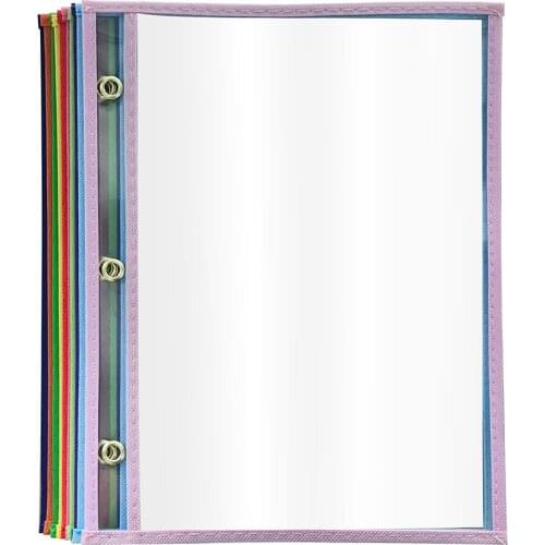 Classroom Student Assorted Colors Reusable Dry Erase Pockets