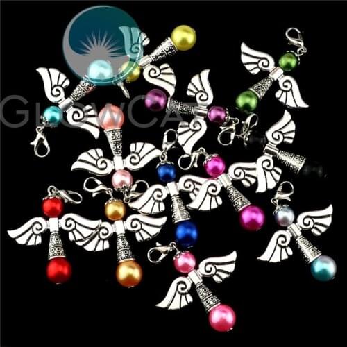12X Charm Guardian Angel Wings Pendant Necklace Diy Fashion Jewelry 48*36mm Pendants Accessories For Jewelry 22541