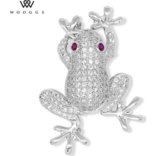 2018 Fashion Jewelry High Quality Korean Toad Frog Crystal Rhinestone Brooch Broches Vintage Large Animal Brooches For Women Men