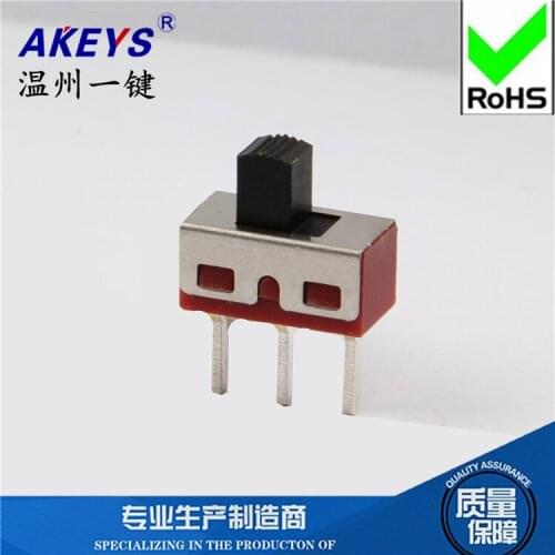 5 Pcs SS-12D10 (1P2T) red 2-speed toggle switch without fixed foot distance 4.7 three-legged vertical