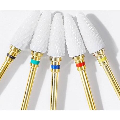 5pcs Nail Drill Bits Set Milling Cutter for Manicure Machine Ceramic Mill Cutters Nail Art Accessoires Nail Files Pedicure Tools