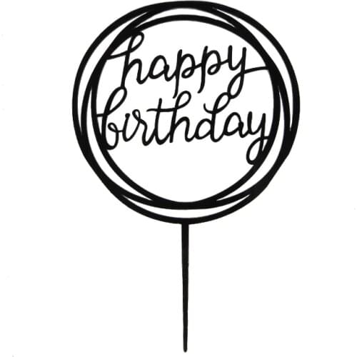 50pcs/lot Acrylic Material Happy Birthday Cake Topper Acrylic Birthday Cake Decoration