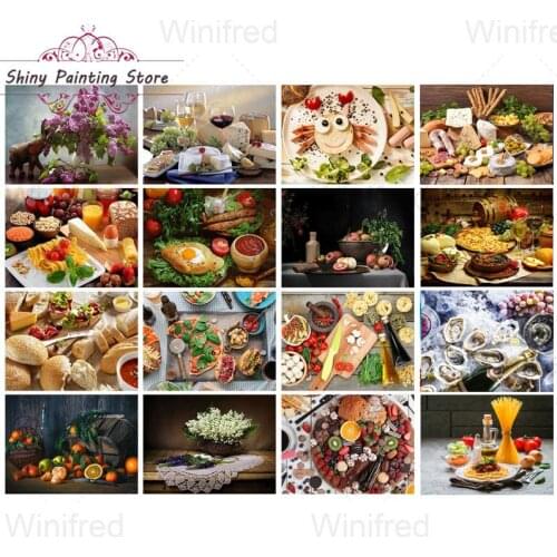 DIY 5D Diamond Painting Delicious Food Fruit Picture Cross Stitch Diamond Mosaic Embroidery Kitchen Dining Room Decorstion Mural