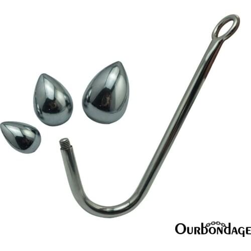 Ourbondage Stainless Steel Hook With 3 Head Aluminum Alloy Anal Plug Butt Plug For Men Women Prostate Massage Adult Sex Toys
