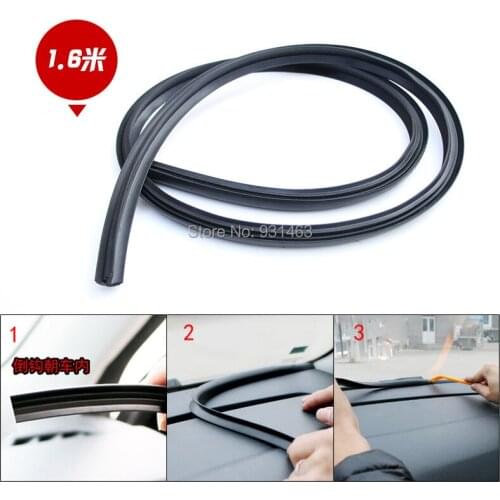 HUANLISUN 1.6m Car Black Windshield Dashboard Sealing Strip Noise Insulation Soundproof Dust proof Anti- Noise