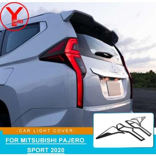 For MITSUBISHI PAJERO SPORT MONTERO 2020 Black Tail Light Cover Rear Light Guard Cover ABS Chromium Car Styling Accessories