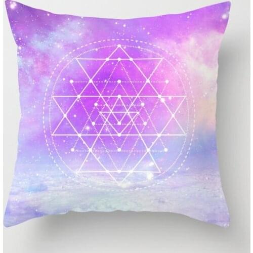 Sacred Geometry Sri Yantra Decorative Pillowcases Cotton Linen Throw Pillow Case Home Sofa Decor Pillowcase