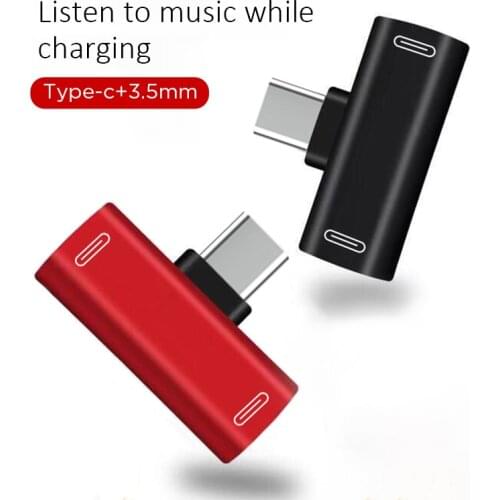 Audio Headphone Charging Dual Adapter Splitter For Xiaomi Huawei T-shape Type C For 3.5mm Jack To Earphone Cable Connector