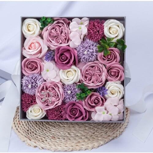 DIY Simulation Rose Handwork Soap Flower With Ribbon Wedding Souvenir Valentines Day Gifts Birthday Beautiful Mother Gift PT22