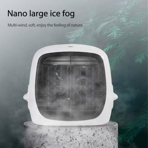 Desk Mini Fan Air Conditioner Light Portable USB Air Cooler Fan Humidifier Purifier Desktop Air Cooling Fan For Office Bedroom