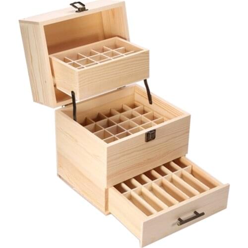 Nautral Pine Essential Oil Oil Wooden Box Aroma Oil Storage Case 59 Capacity