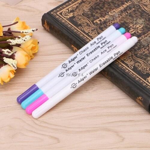 New 4X Water Erasable Pen Embroidery Cross Stitch Grommet Ink Fabric Marker Washable