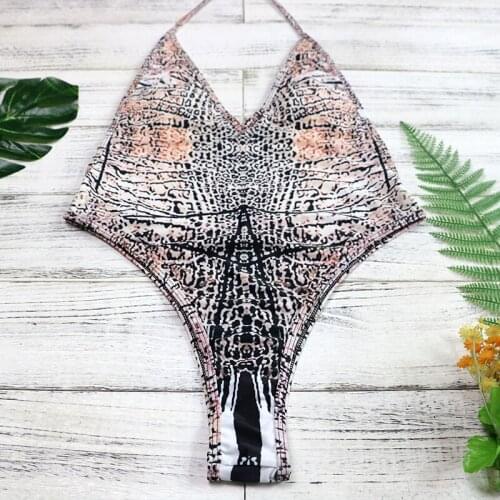 NEW Print bandage one piece swimsuit strappy one piece swimwear sexy bathing suit vintage monokini