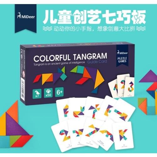 Classic Children Educational Game Toys Creative Tangram Puzzle Gift Box for Kids