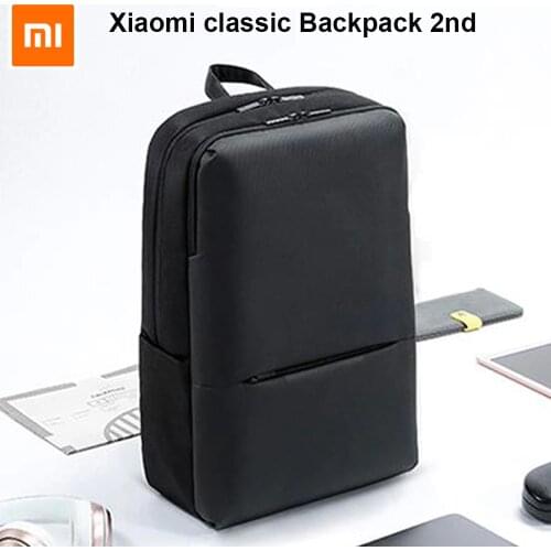 Original Xiaomi Classic Business Backpack 2 Generation Level 4 Waterproof 15.6inch Laptop Shoulder Bag Outdoor Travel Bag