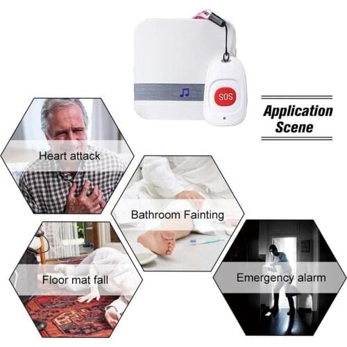 Caregiver Pager Wireless Home Care Alert Calling System Emergency SOS Call Button For Elderly Patient Pregnant Disabled, EU Plug