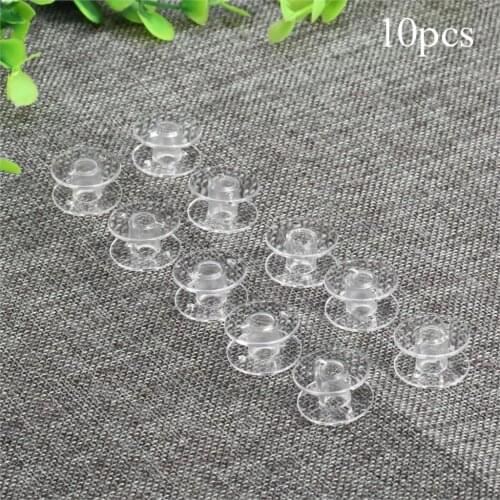 10pcs/set Plastic Bobbins Home Sewing Machine Tool 2x1cm Thread String Empty Spool Clear Bobbin Spools Janomes Brother Singer
