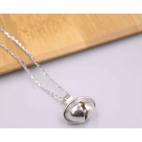 Pure 18K White Gold Pendant Men Women Gift Lucky Glossy Bells Pendant About 1.4g / 14*12mm
