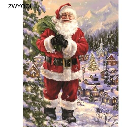 Full Round Diamond painting Cross stitch Santa Claus bag DIY Diamond embroidery Full Square Diamond mosaic Santa Claus backpack