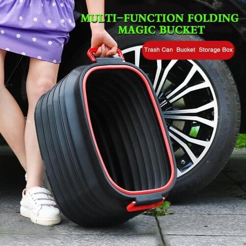 40L Car Backup Trunk Folding Storage Box Retractable Storage Case Bucket For Tools Food Organizer