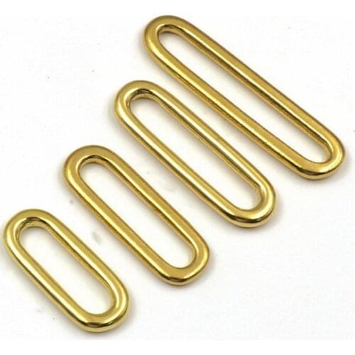 25-50mm Length Solid Brass Oval Dee Ring For NonWelded Webbing Strapping Bag Collar Belt Leather Craft Diy Trimits Accessories