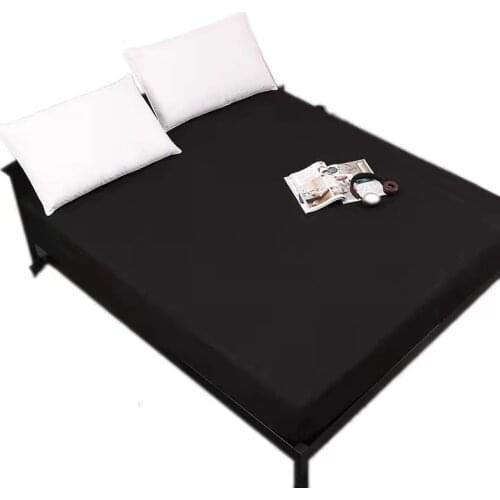 Waterproof Solid color fitted sheet mattress cover with all-round elastic rubber band bed sheet Non-Slip Mattress Cover 90x200