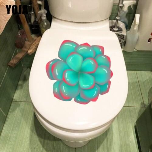 YOJA 21.8X20.5CM Single Green Flesh Home Decor Wall Sticker For Kids Room Lovely Cartoon Toilet Decal T1-1706