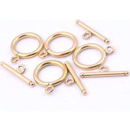 10sets gold plated stainless steel ot toggle clasps for bracelets making diy jewelry access 14mmx20mm