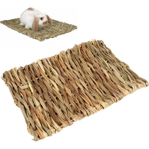 1pc Straw Pet Mat Grass Mats Safe Edible Mats Cages Chew Toys for Pets Animal Rat Guinea Pig Pet Fun Toy