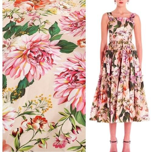 26 Styles of Italian D Brand Flower Series 100% Polyester Printed Fabric for Sewing Dress Shirt Textile DIY Clothing Fabric