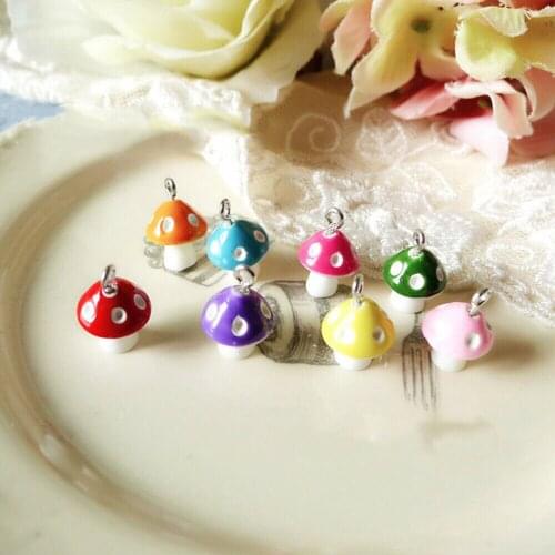 30pcs 12mm Simulation Mushroom Pendants Fashion Charms Diy Jewelry Making Accessory For Earrings Necklace Women Girls Jewelry