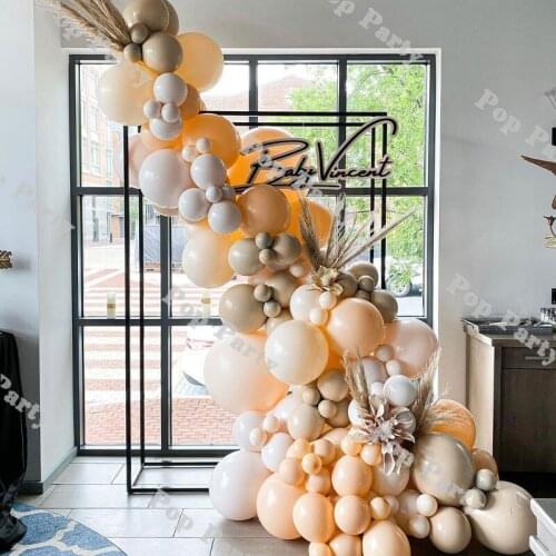 98pcs Double Apricot Cream Peach Latex Balloon Arch Wedding Birthday Valentine Party Backdrop Holiday Dinner Table Decoration