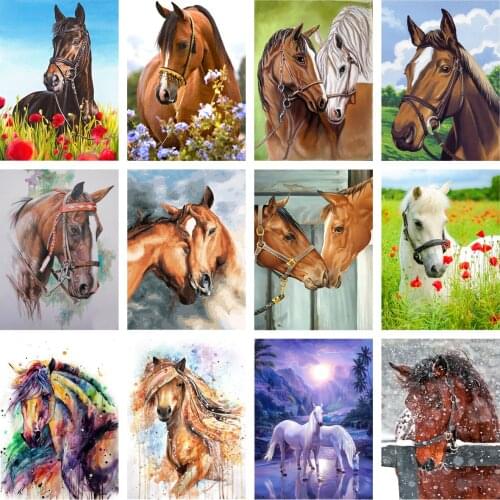 Diamond Painting Diy New 5d Animal Horse Diamond Mosaic Four Seasons Unicorn Cross Stitch Kit Wall Decoration Handmade Gift