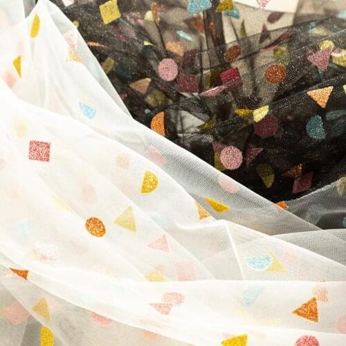 Bronzed Glitter Tulle Mesh Lace Fabric By Half Yards For Sewing Woman Dress Or Girls' Shirt JA47