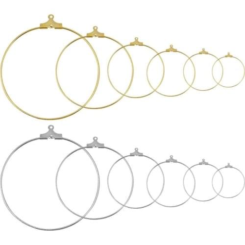 30pcs /lot 25/30/35/40mm Big Circle Set For Hoop Earring Making Women Simple Punk Round Circle Earrings Jewelry Jewelry Finding