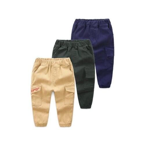 Boys' Cargo Pants 2021 Autumn New Childrens Casual Pants Childrens Boys Fashionable Trousers Kids Clothes Baby Boys Pants 2-8Y
