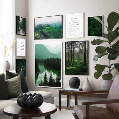 Home Decoration Landscape Pictures Mountain Lake Forest Road Travel Quotes Wall Art Canvas Painting Nature Posters Prints Murals