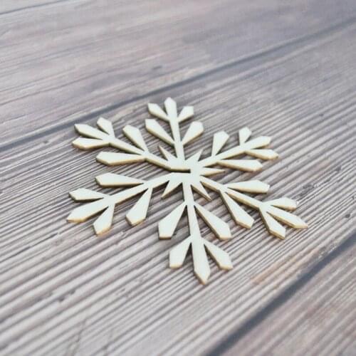 Happymems Wood Shapes Splice 24or120pcs Wooden Christmas Snowflake DIY For Scrapbooking Home Decorations Embellishments Crafts