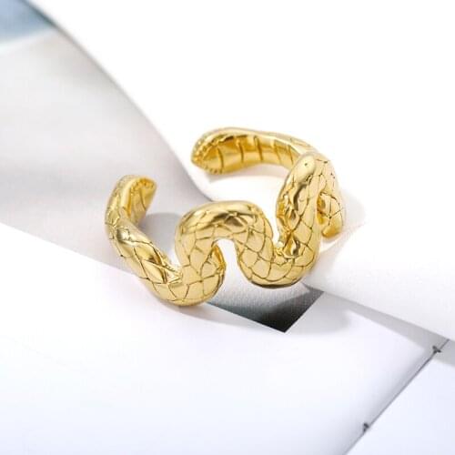 New Vintage Punk Exaggerated Spirit Snake Ring For Women Fashion Stereoscopic Opening Adjustable Mens Rings Jewelry Gift