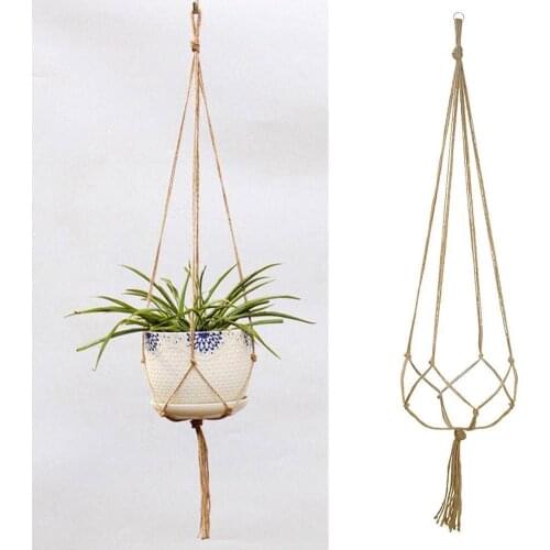1pc New Handmade Hanging Baskets Macrame Plant Hanger Flower /Pot Hanger For Wall Decoration Countyard Garden Basket