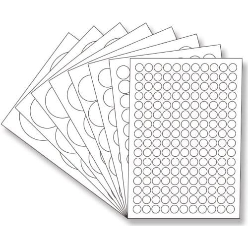 A4 sheet 80sheets/pack 2cm 3cm 7cm 8cm glossy matte white round sticker labels for llaser printer inject print