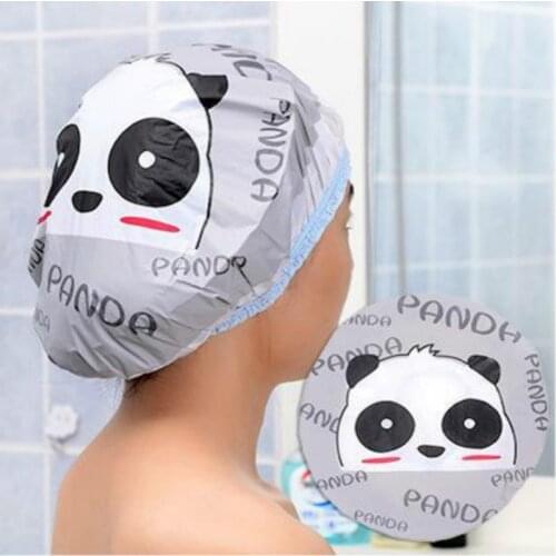 CUTE Cartoon Turban Shower Cap Quickly Dry Hair Shower Hat Wrapped Towel Bathing Cap Bathroom Accessories Waterproof Bathing@4