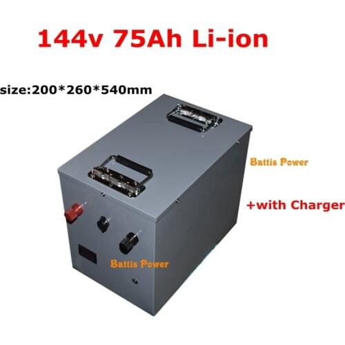 Powerful 144V 75Ah Lithium li ion battery with BMS 39S for electric motorcycle solar energy storage EV+163.8V 10A charger
