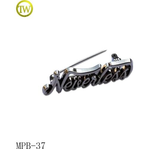 MPB37 Custom metal letter Province Metal Badge Uniform Safety Pin Badge