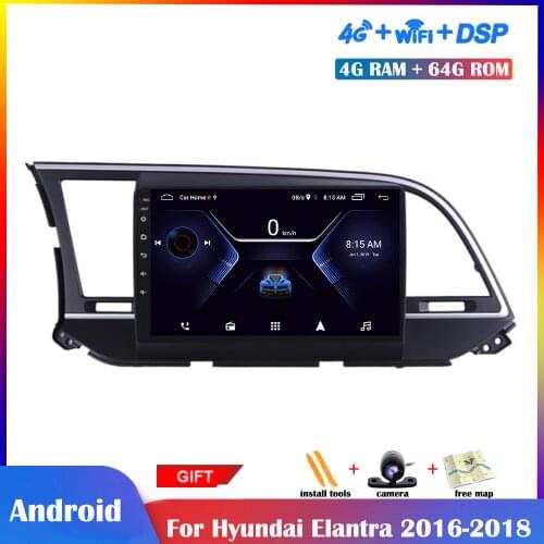 10.1 Inch Android Multimedia Player For Hyundai Elantra 2016-2018 Car Radio Stereo Navigation DSP Touch IPS Screen